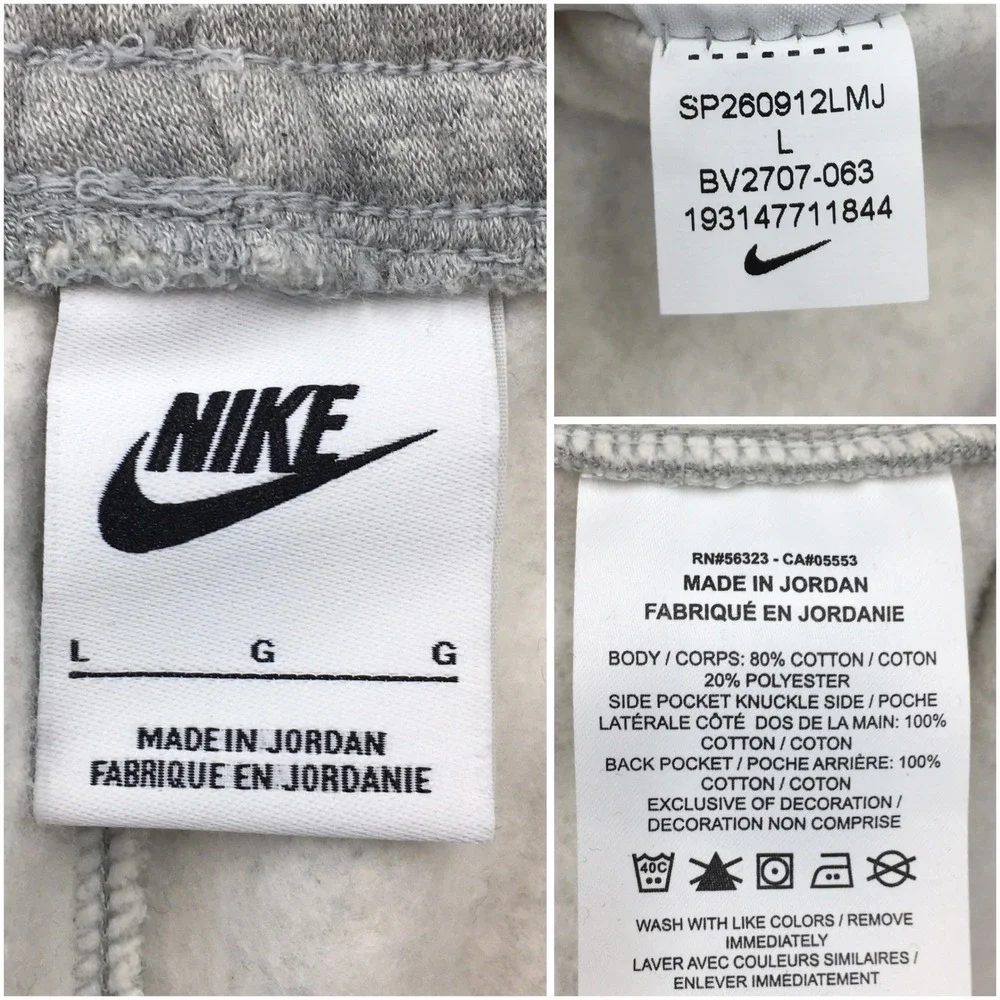 Nike Mens Sportswear Club Fleece Jogger Pants Grey Heather Large BV2707-063